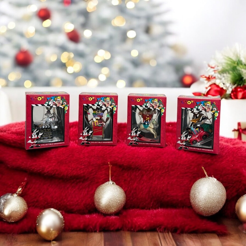 Vintage 1996 Matrix Looney Tunes Christmas Ornaments Lot Of 4 New In Box